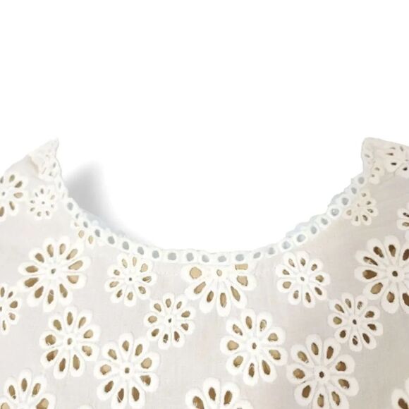 Sea New York Embroidered Eyelet Asymmetrical Lace Up Edie Dress in White Size 10 - Picture 9 of 12